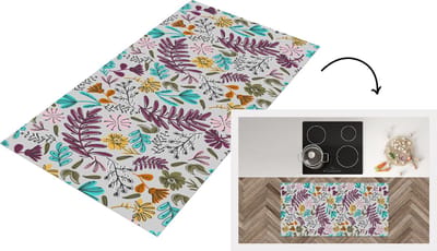 Keukenloper - Loper keuken - Bloemen - Bladeren - Patroon - 120x60 cm - Keukenloper vinyl