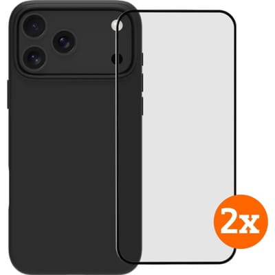 BlueBuilt Back Cover iPhone 17 Pro Max Zwart + Screenprotector Duo Pack