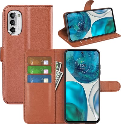 MobyDefend Hoesje - Geschikt voor Motorola Moto G52 - Kunstleren Wallet Book Case (Sluiting Voorkant) - Bruin