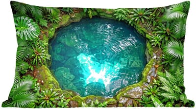 Sierkussens - Kussentjes Woonkamer - 60x40 cm - Natuur - Jungle - Water - Groen