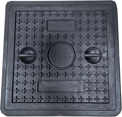 Vierkante Putdeksel - Riool Cover - Onderhoud Toegang - Antislip Oppervlak - 12x12 inch - Zwart