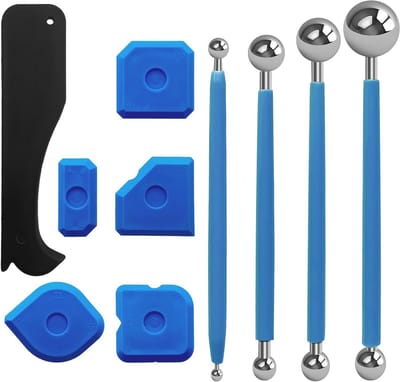 Complete Toolset voor Badkamer en Keuken - 10-delige Set met Glazen, Siliconen en Metalen Accessoires voor Tegels en Voegen