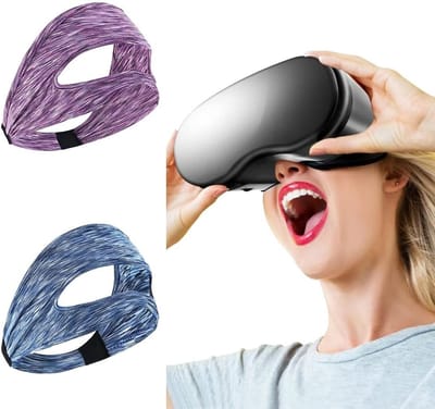 Ademend en Wasbaar VR Masker - Set van 2 voor PS VR2, Meta Quest en HTC Vive (Blauw + Paars)