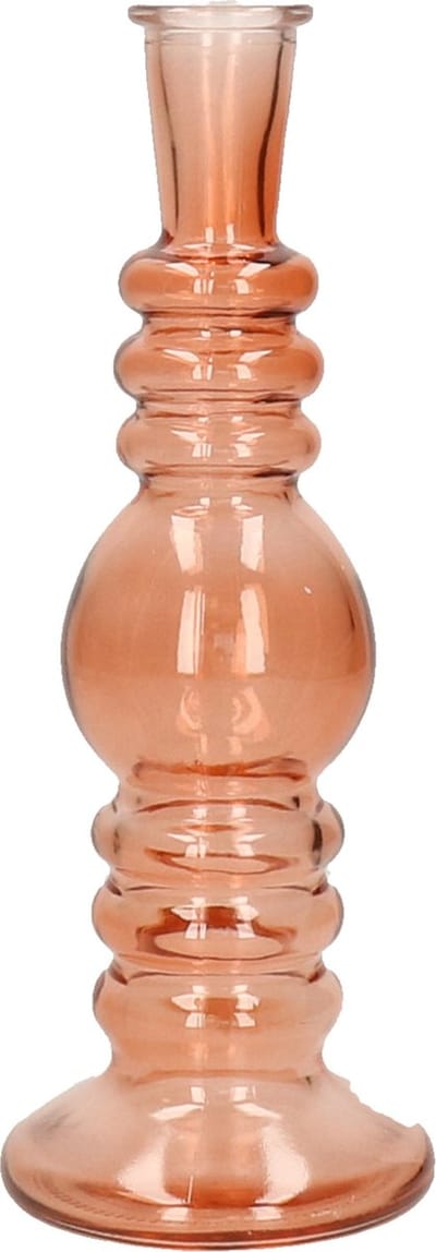 Ideas 4 Seasons Bloemenvaas Florence - zacht oranje glas - helder - D8,5 x H23 cm