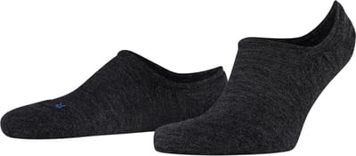 FALKE Keep Warm onzichtbar eenkleurig wol footies unisex zwart - maat 42-43
