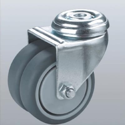 Dubbel zwenkwiel met centraal gat - 50mm - 90kg