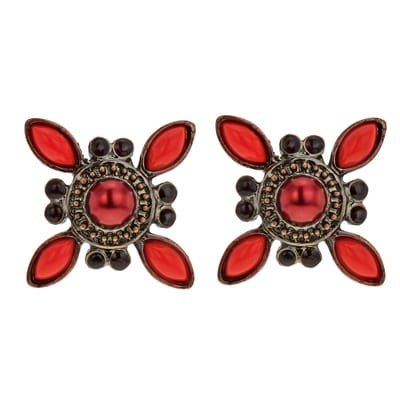Vintage oorknop - rood - Behave