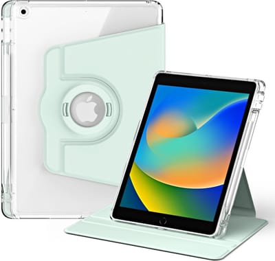 Tablethoes geschikt voor iPad 10.2 Hoesje - 360° Rotating Folio Book Case met Wake/Sleep - Groen