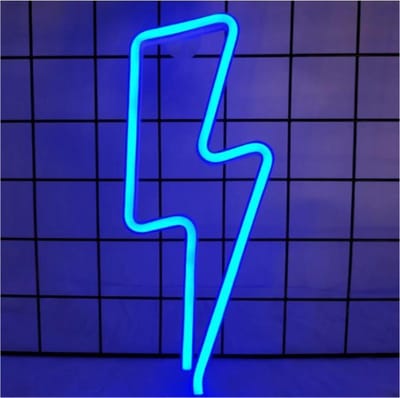 Neon lamp bliksem- Blauw- Nachtlamp- Neon wandlamp- Neon verlichting- Sfeer verlichting- Neon lamp muur