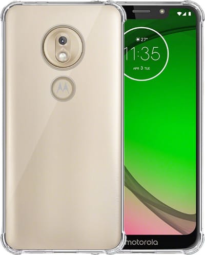 Telefoonhoesje Geschikt voor Motorola Moto G6 Play Transparant - Shockproof TPU Siliconen Case met Stootrand Doorzichtig - Smartphonica geschikt voor Motorola Moto G6 Play