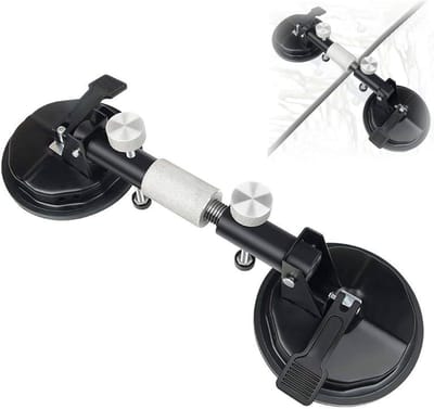 Zuignap Gereedschap - Glaslifter Tegelzetter - Aanrecht Installatie - Verstelbaar Dubbel Gebruik - 38 cm - Zilver