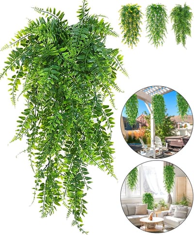 Boncy® Premium Kunstplant - 2 Stuks - Hangplant Groen Kunstplanten - Nep planten voor Binnen en Buiten - Kamer Decoratie - Nepplanten Kunst plant - Kunstbloemen