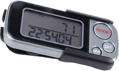 Stappenteller - Activiteitstracker - Gezond Leven - Precieze 3D Sensor - 7.5 x 3.2 cm - Zilver Grijs