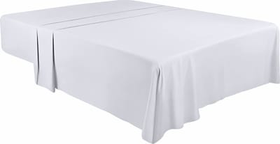 La'Moussawi ® Luxe en Zacht Plat Laken van Microvezel voor Kingsize Bedden, 270 x 290 cm, Wit