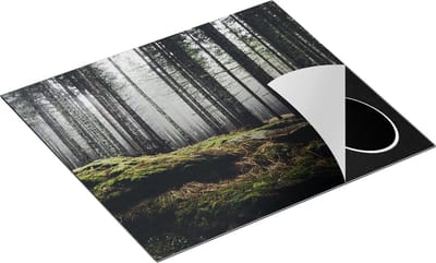 Chefcare Inductie Beschermer Bos met Mos op Rotsen - 60x50 cm - Afdekplaat Inductie - Kookplaat Beschermer - Inductie Mat