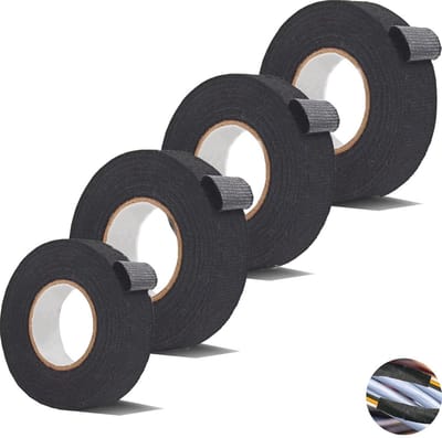 4x Isolatie Tape 19 mm x 15 m - Zwart - Voor Auto Kabels en Thermische Isolatie