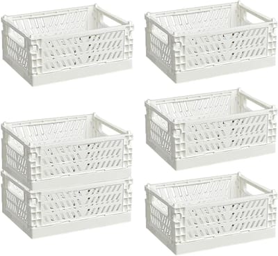 Set van 6 Vouwbare Opbergdozen - 15 x 10 x 5.5 cm - Ideaal voor Keuken, Badkamer en Kasten - Ruimtebesparende Oplossing voor Organisatie