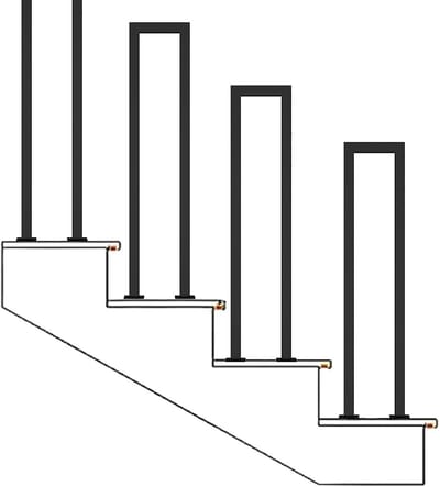 Metalen Trapleuning - Buiten trapreling - Veilig traplopen - Stevig smeedijzer - 90 cm lang - Zwart