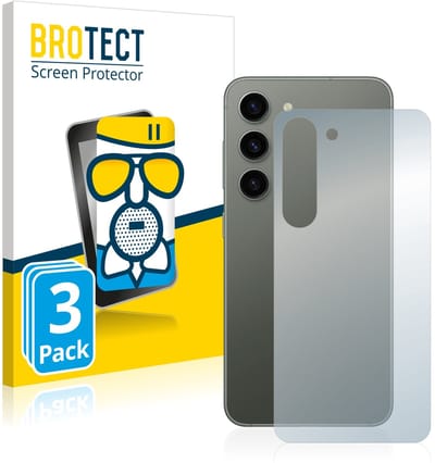 BROTECT - Screenprotector voor Samsung Galaxy S23 (Achterkant) - Folie Beschermfolie Beschermglas matte 3 Stuks