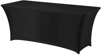 HENDI Rechthoekige tafelhoes – Easy-Jersey stof – Strijkvrij – Zwart – 1200x760x730 mm