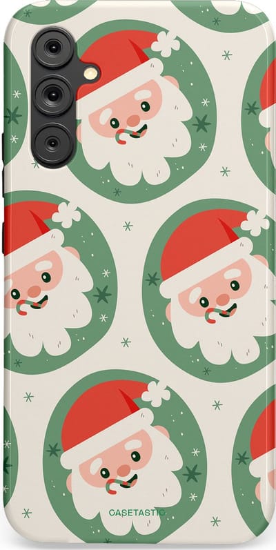 Casetastic hoesje geschikt voor Samsung Galaxy A34 (2023) 5G - Dubbellaagse bescherming - Zuurstok Groen Witte Kerstman - Fashion Case - Wit Saliegroen Crème Terracotta