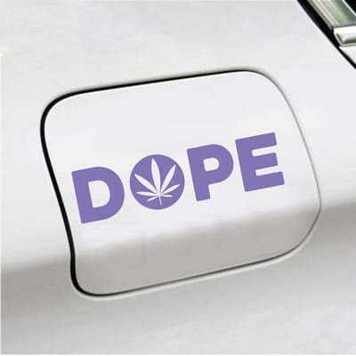 Bumpersticker - Dope - 4,5 X 17 - Paars