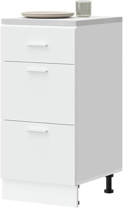Keukenonderkast - Keukenkast Hangkast - Keuken Opbergen - Verstelbare Poten - 40 x 46 x 815 cm - Wit