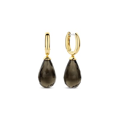 TI SENTO Dames Oorbellen - 925 zilver - Transparant kaki - 78037KA
