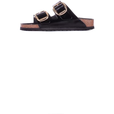 Dames muiltjes Birkenstock Arizona Big Buckle Natural Leather Patent