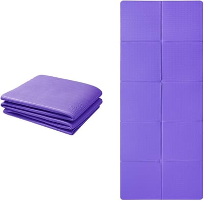 Opvouwbare Yogamat - Fitness Mat - Sporten Binnen - Dubbelzijdig Antislip - 183 x 61 cm - Paars