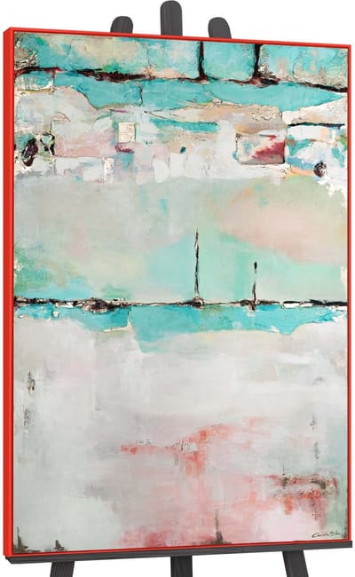 Canvas schilderij landschapsformaat handgeschilderd stille samenklank abstract – YS-Art Gallery – Rustgevende wanddecoratie voor woonkamer – Modern schilderij voor slaapkamer