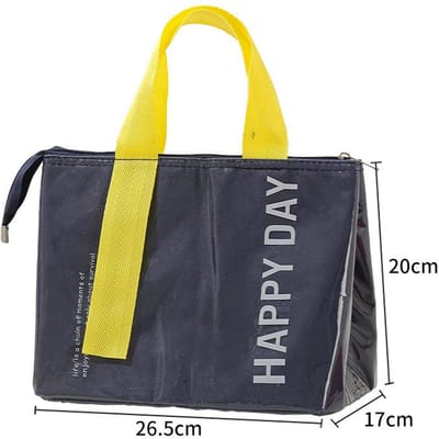 Geïsoleerde Lunchtas Student Werk Kantoor Picknick Thermische Bento Box Tas Outdoor Reizen Conservering Handheld Picknickpakket black