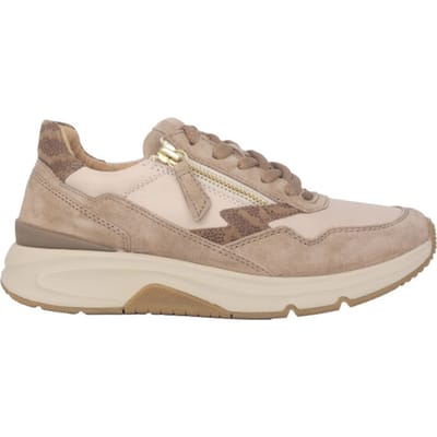 Gabor rollingsoft sensitive 76.898.51 - dames rollende wandelsneaker - Beige - maat 37 (EU) 4 (UK)