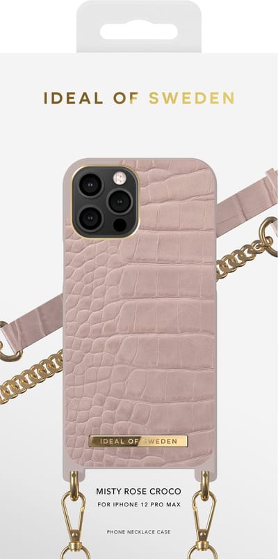 iDeal of Sweden Phone Necklace Case voor iPhone 12 Pro Max Misty Rose Croco