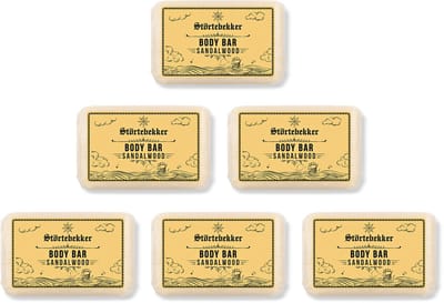 Störtebekker® Body Bar Sandelhout - Plasticvrije Vaste Zeep & Douchegel Heren - Natuurlijke & Duurzame Lichaamsverzorging - Vegan Bodywash met Sheaboter - 120g