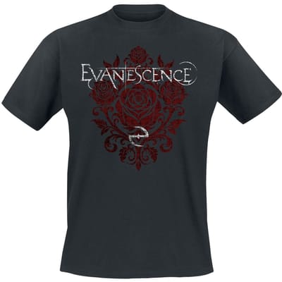 Evanescence T-shirt - Red Rose Logo - S tot 4XL - voor Mannen - zwart