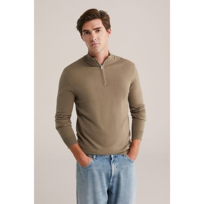 WE Fashion Halfway Zipper Khaki Taglia: 3XL | Maglioni a maglia Outlet | Uomo | Marrone