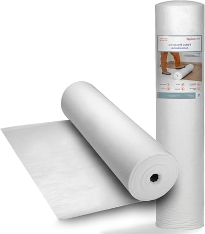 Zelfklevende Vloerbescherming - Tapijtbescherming Vlies - Ondergrond Beschermen - Herbruikbaar Waterdicht - 1 m x 50 m - Wit