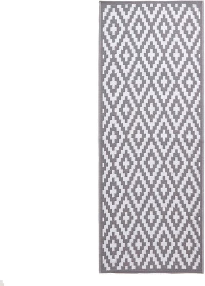 Wit & Grijs Outdoor Tapijt 75 x 200 cm – Lichtgewicht en Waterdicht Voor Tuin en Terras