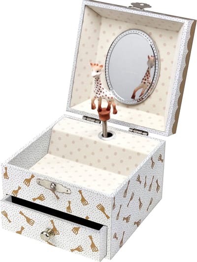 Sophie de giraf Muziekdoosje - Baby muziekdoos - Kraamcadeau - Babyshower cadeau - 10.5x10.5x8.5 cm