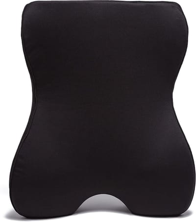 Rugleuning Ondersteuning Kussen - Lendensteun Kussen - Comfortabel Zitten - Traagschuim Vulling - High Back - Zwart
