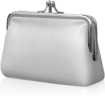 Vintage Dames Muntentas met Kussensluiting, Ideaal voor Muntjes, Sleutels en Creditcards, Compact en Stijlvol Ontwerp