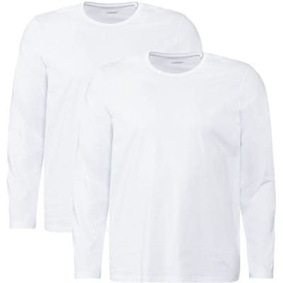 LIVERGY 2 heren shirts met lange mouwen (wit, XXXL (64/66))