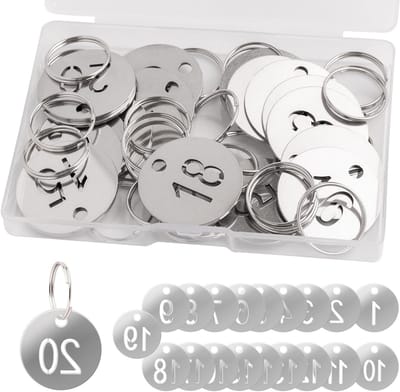 Ronde Holle Nummerplaten 30mm - 20 Stuks, Zilveren Genummerde Labels voor Organisatie en Identificatie