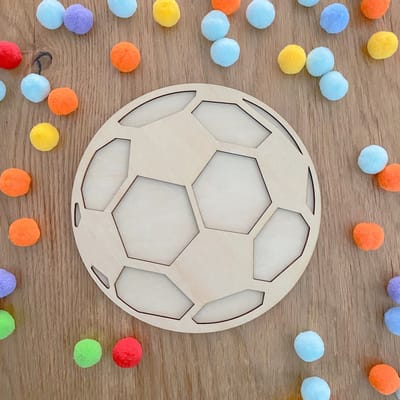 Villa Hip XL Bal vulvorm - 25cm - Hout - Sensorisch speelgoed l Open einde l Vultray - Groot - Voetbal, sport