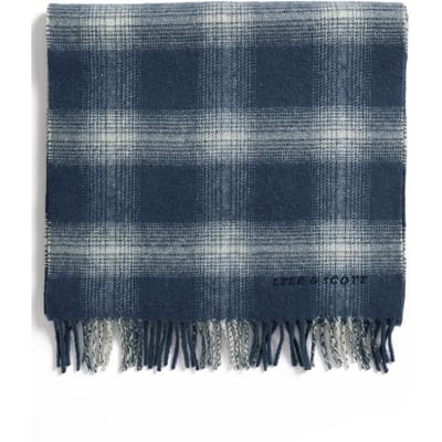 Lyle & Scott Check Lambswool Scarf Night Sky/white Talla: OS | Bufandas Outlet | Hombre | Negro