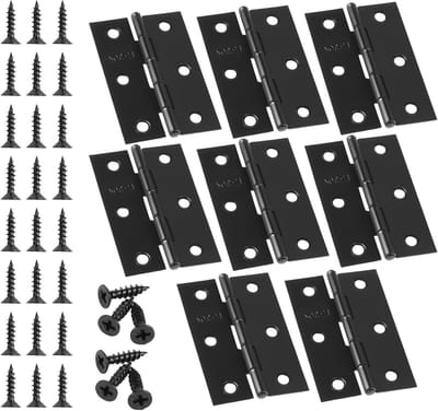 Zwarte Deurscharnieren met Plugverbinding, 75 x 50 x 1 mm, Piano Scharnier, Vouwscharnieren, RVS Scharnieren met 60 Schroeven, 15 x 7 mm