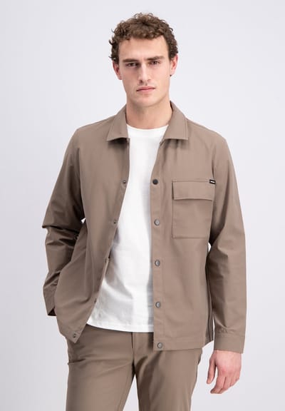Gabbiano bruine heren overhemd   Punt kraag   Regular fit   Borstzakken   Drukknoopsluiting   Lange mouw Bruin XL