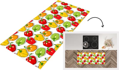 Keukenloper - Loper keuken - Patroon - Eten - Paprika - 120x50 cm - Keukenloper vinyl