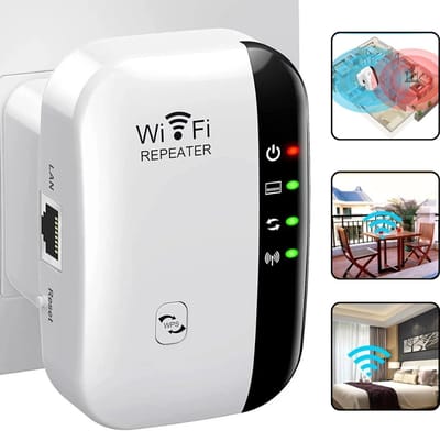 WiFi Repeater 300Mbps – Draadloze Signaalversterker met WPS & AP/WISP Modus – Universele Netwerkversterker voor Thuis – EU/US Plug – Slaapkamer & Dode Hoek Dekking